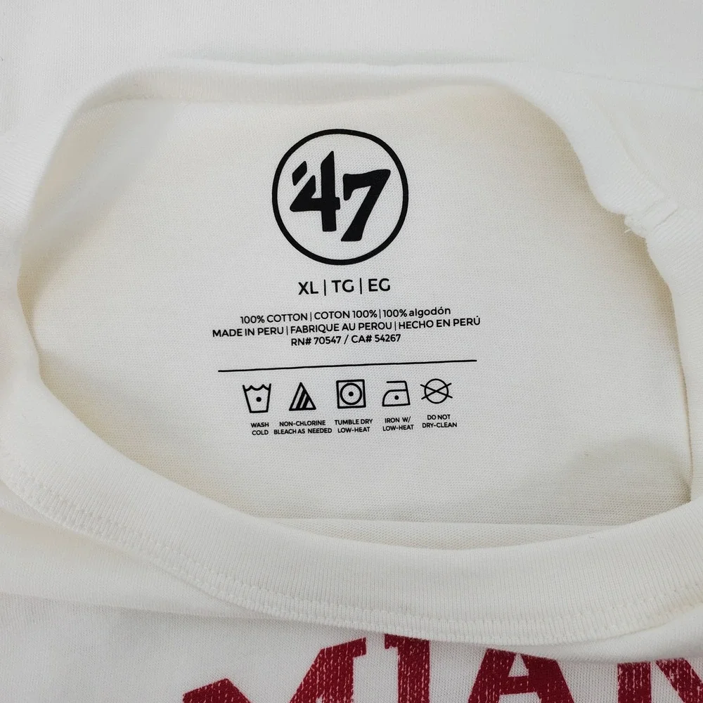 47 Brand Miami Heat Eastern Conference Graphic T Shirt Mens XL‎ Cream Basketball